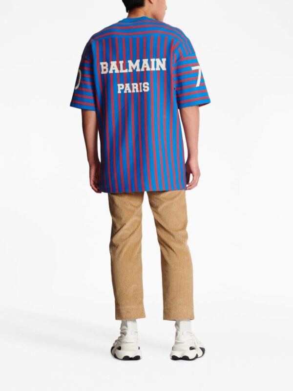 Balmain  Maxi PB-print striped T-shirt - Image 4