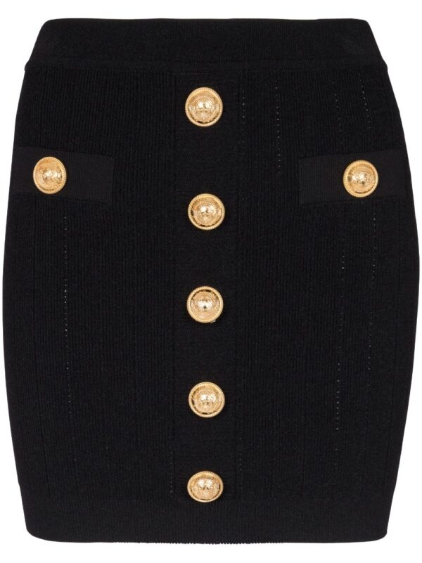 Balmain  button-detail knitted miniskirt