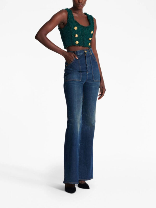 Balmain  6-Buttons tweed cropped top - Image 3