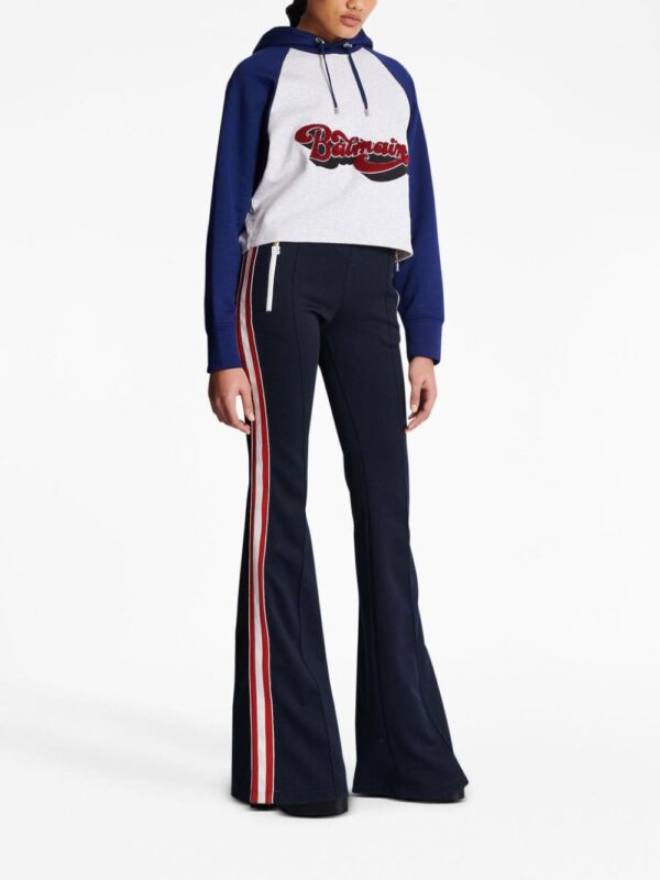 Balmain logo-print raglan-sleeve hoddie - Image 3