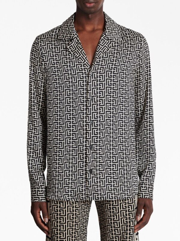 Balmain monogram-print button-up shirt - Image 5