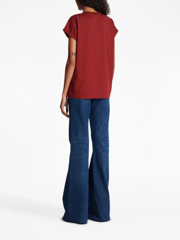Balmain  flocked-logo organic-cotton T-shirt - Image 4