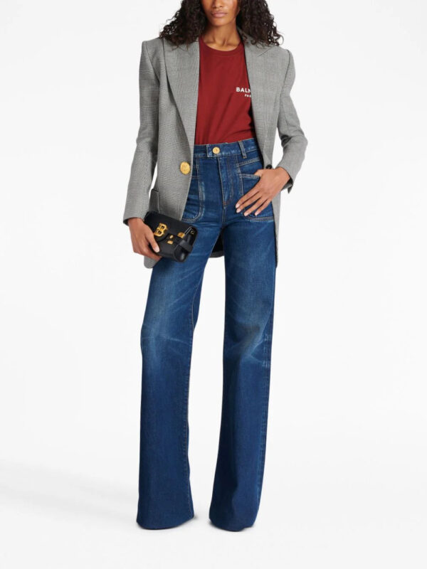 Balmain  flocked-logo organic-cotton T-shirt - Image 2