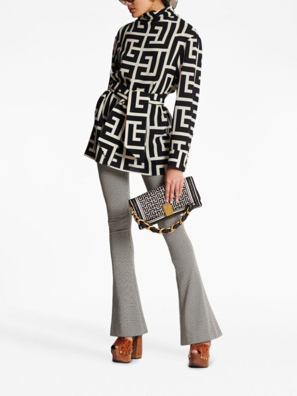 Balmain monogram-pattern belted blouse - Image 2