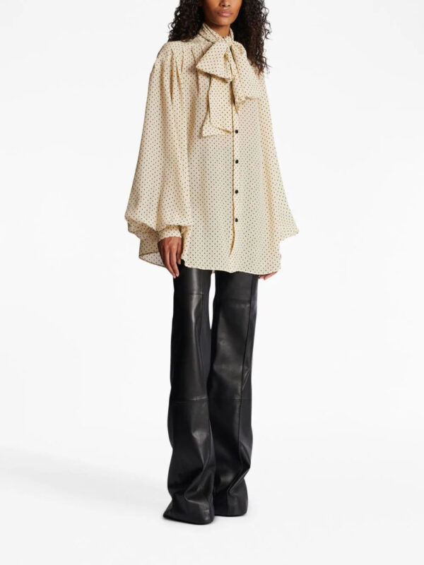 Balmain  printed pussy bow silk blouse - Image 3
