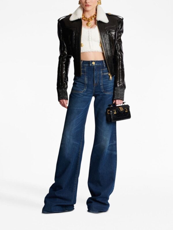 Balmain button-detail tweed cropped top - Image 2
