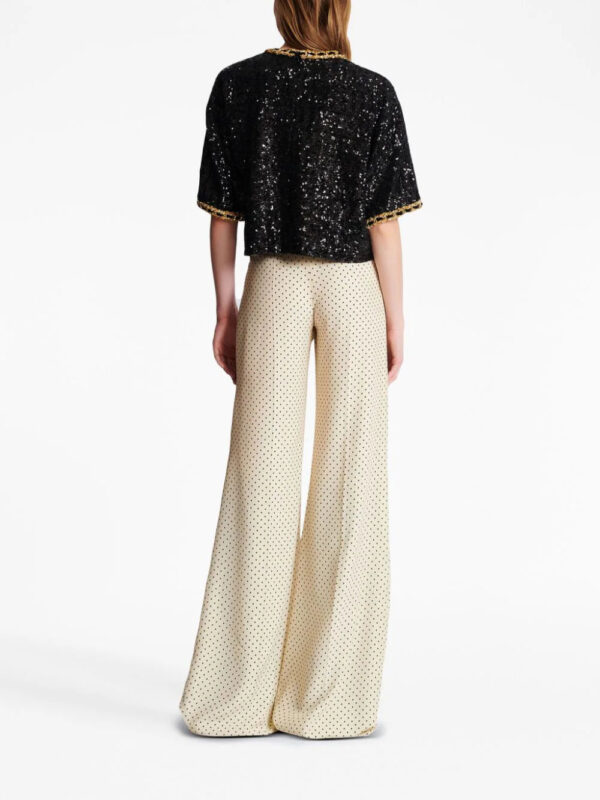 Balmain  logo-embroidery sequin top - Image 4