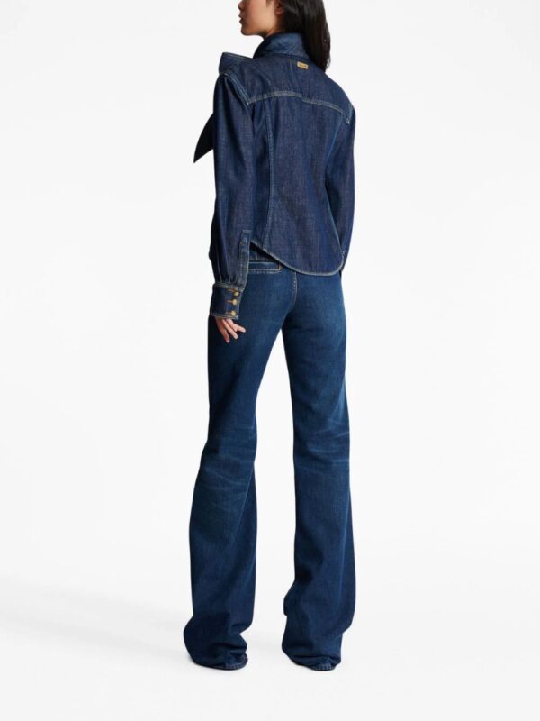 Balmain  pussy-bow denim shirt - Image 4