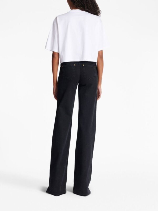 Balmain flocked-logo cropped organic-cotton T-shirt - Image 4