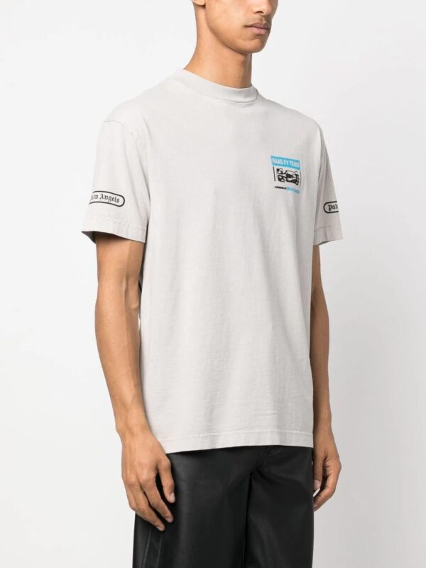 Palm Angels  x Haas MoneyGram Team Monaco-print T-shirt - Image 4