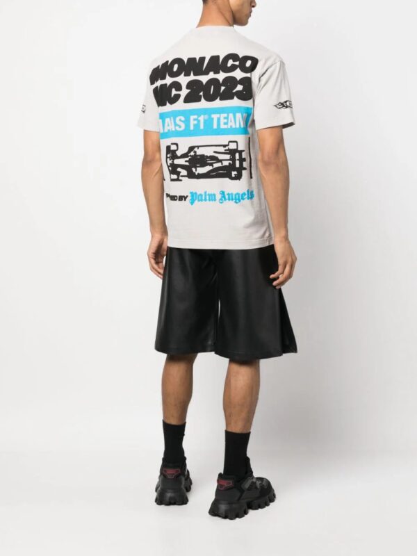 Palm Angels  x Haas MoneyGram Team Monaco-print T-shirt - Image 2