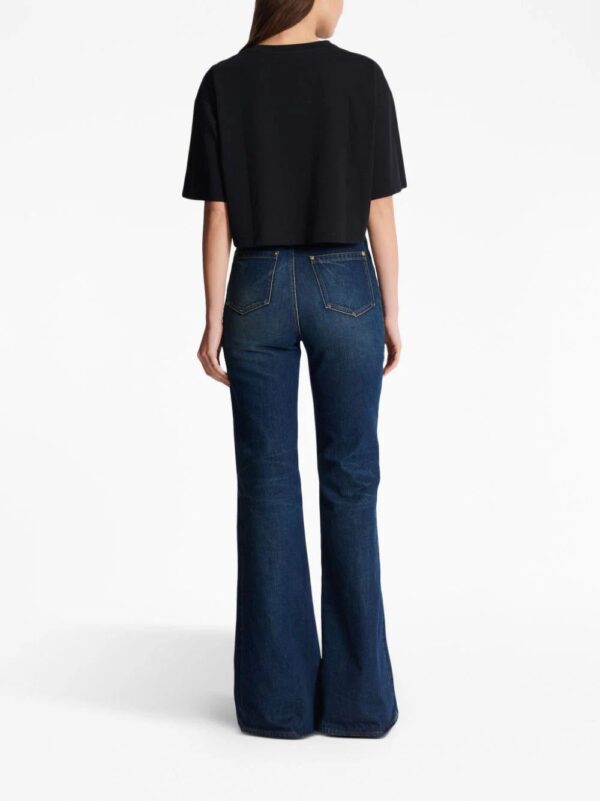 Balmain  logo-print cropped T-shirt - Image 4