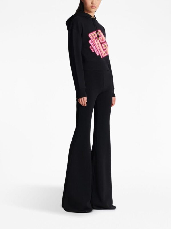 Balmain logo-print cotton hoodie - Image 3