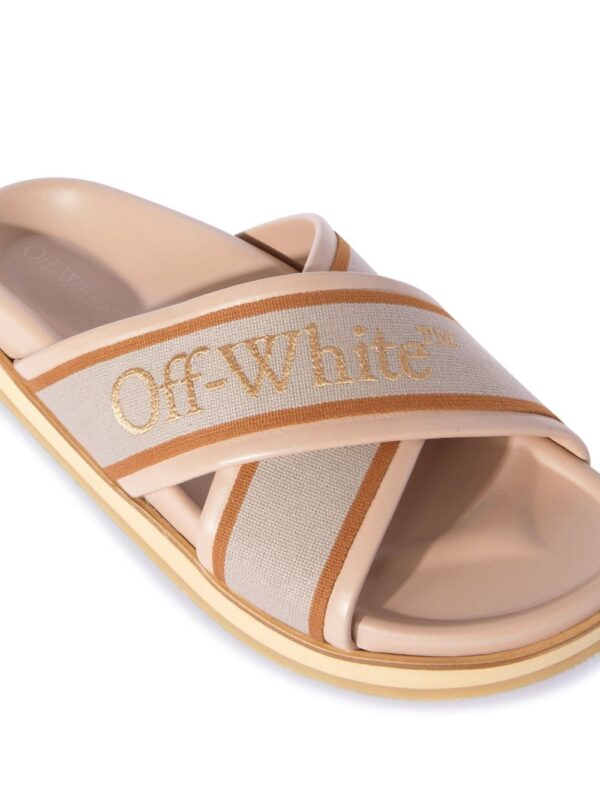 Off-White criss-cross leather slides - Image 5