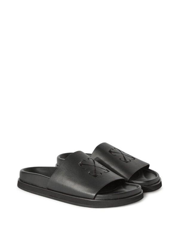 Off-White Cloud Arrow-embroidered leather sliders - Image 2