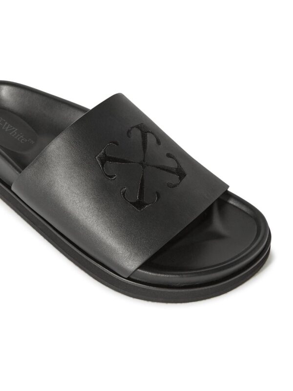 Off-White Cloud Arrow-embroidered leather sliders - Image 5