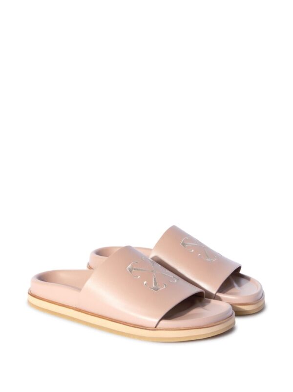 Off-White Cloud Arrow-embroidered leather sliders - Image 2