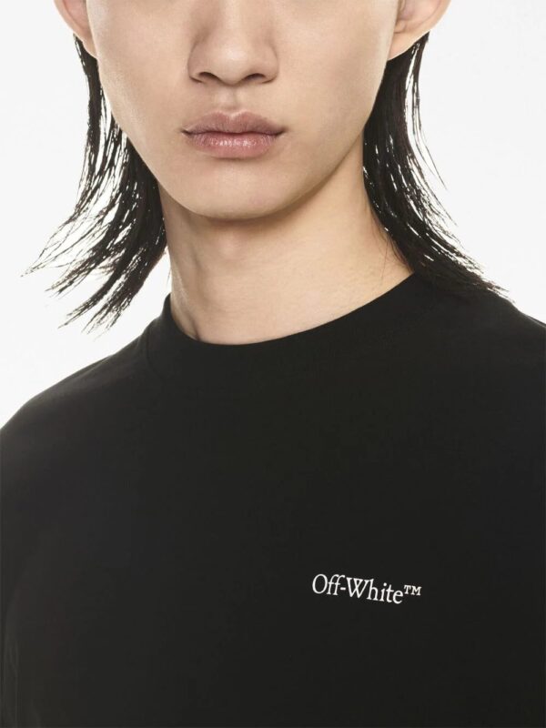Off-White  Scratch-print stretch-cotton T-shirt - Image 4