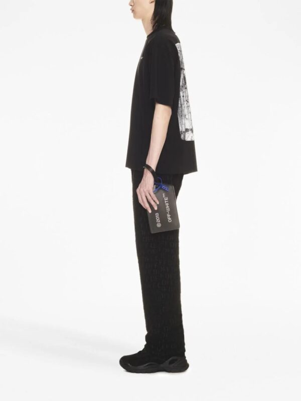 Off-White  Scratch-print stretch-cotton T-shirt - Image 3