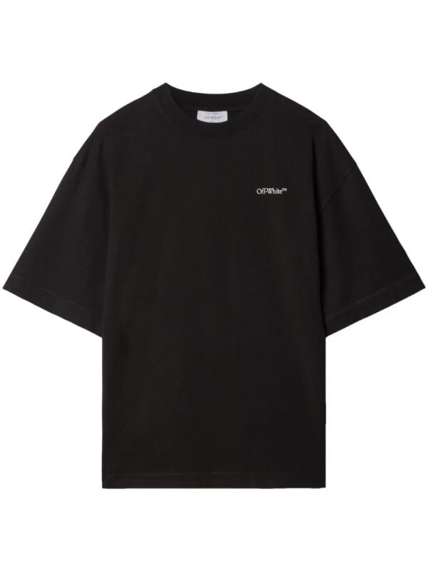 Off-White  Scratch-print stretch-cotton T-shirt