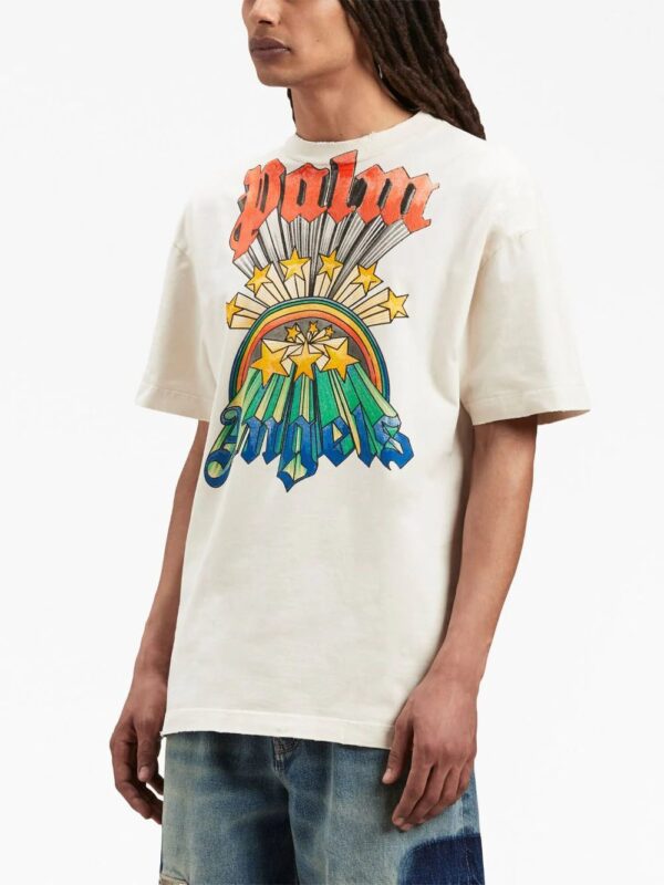 Palm Angels  rainbow-graphic crew-neck T-shirt - Image 4