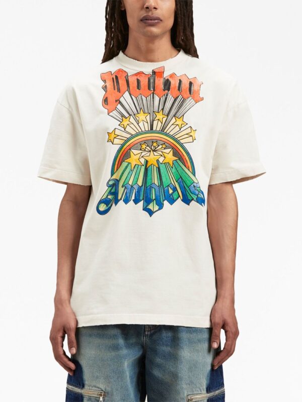 Palm Angels  rainbow-graphic crew-neck T-shirt - Image 3