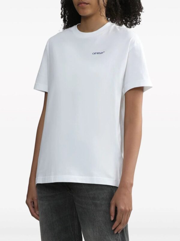 Off-White  Diag-stripe embroidered cotton T-shirt - Image 3