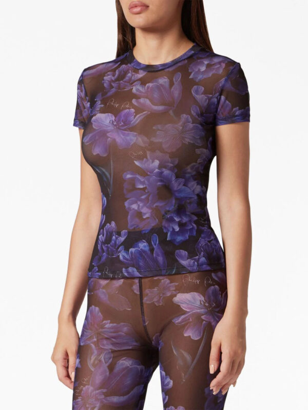 Philipp Plein  floral-print round-neck T-shirt - Image 4