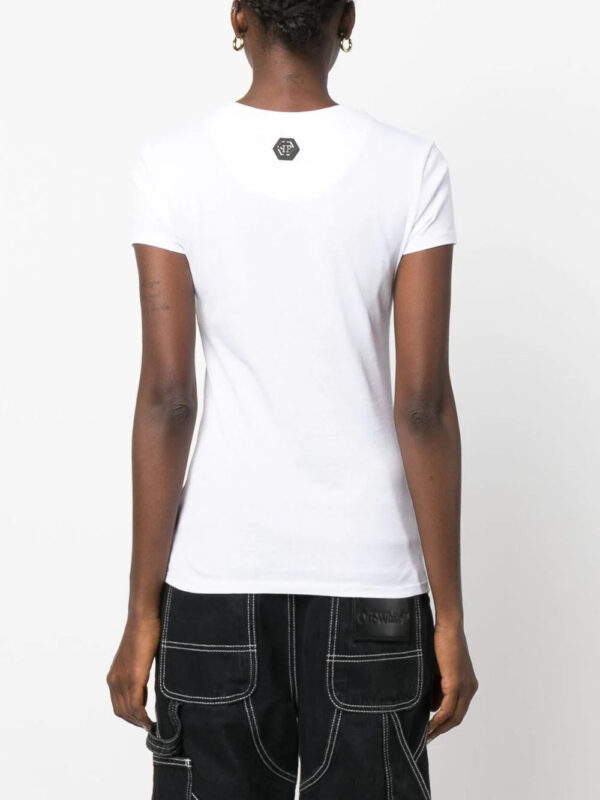 Philipp Plein  crystal-embellished skull-print T-shirt - Image 4