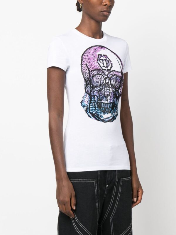 Philipp Plein  crystal-embellished skull-print T-shirt - Image 3