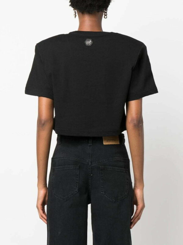 Philipp Plein  logo-print padded-shoulder T-shirt - Image 4