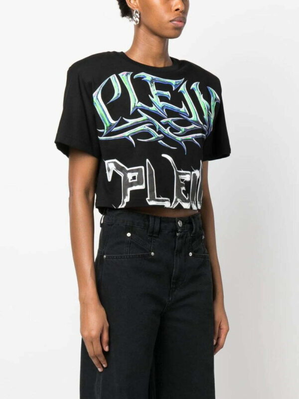 Philipp Plein  logo-print padded-shoulder T-shirt - Image 3