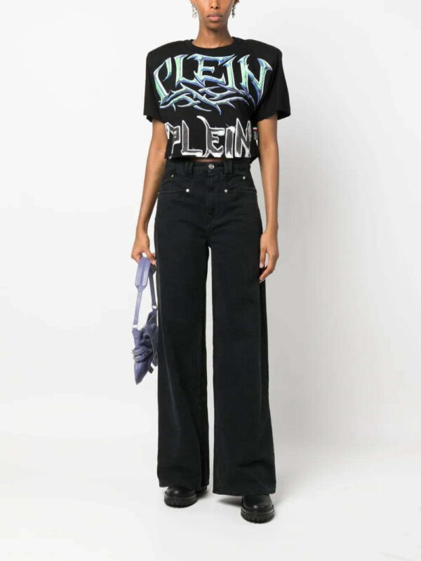Philipp Plein  logo-print padded-shoulder T-shirt - Image 2