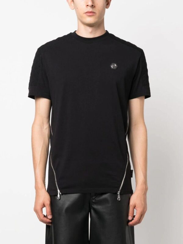 Philipp Plein  zip-detailing cotton T-shirt - Image 3