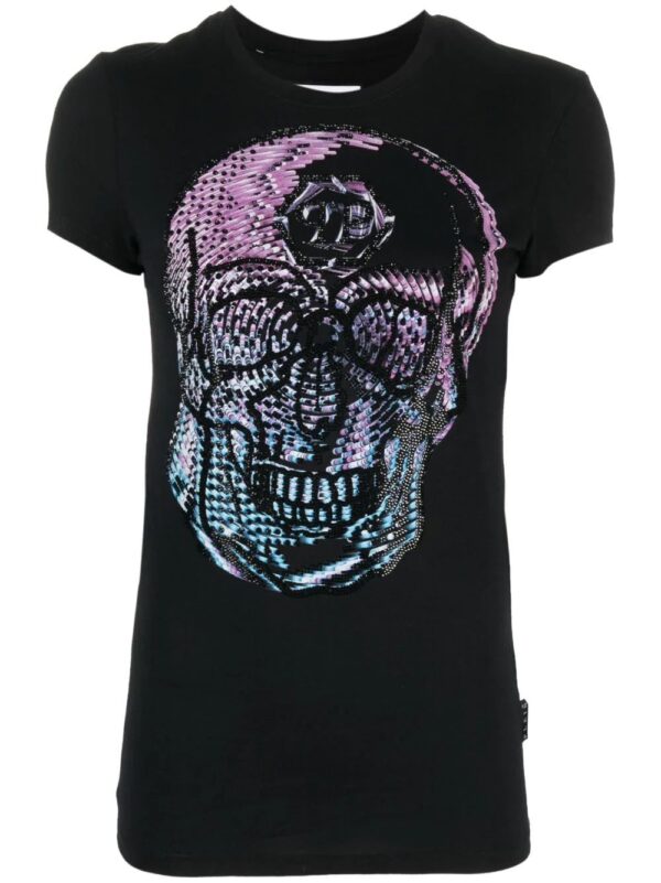 Philipp Plein  crystal-embellished skull T-shirt