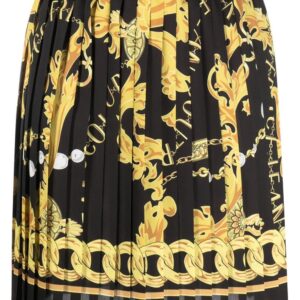 Versace Jeans Couture  logo-print pleated miniskirt