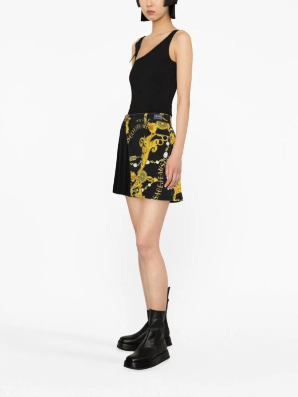 Versace Jeans Couture  Logo Couture pleated denim skirt - Image 3