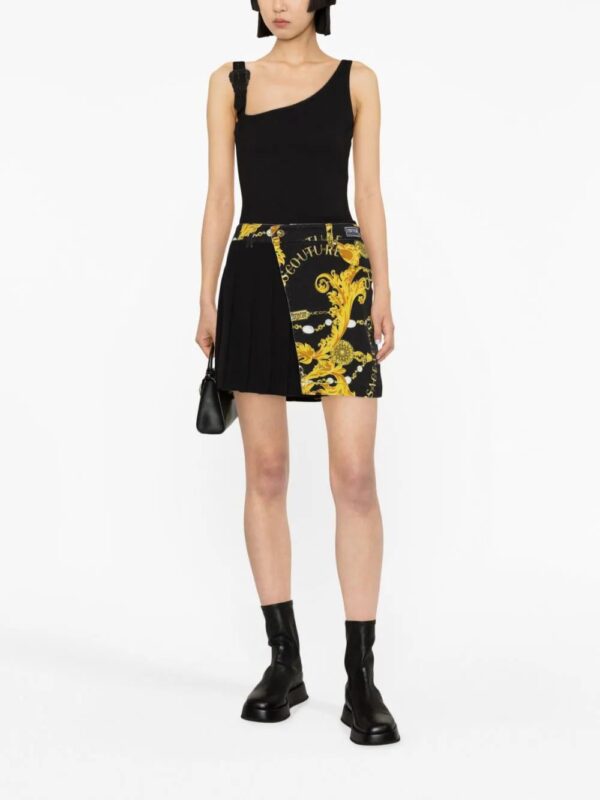 Versace Jeans Couture  Logo Couture pleated denim skirt - Image 2