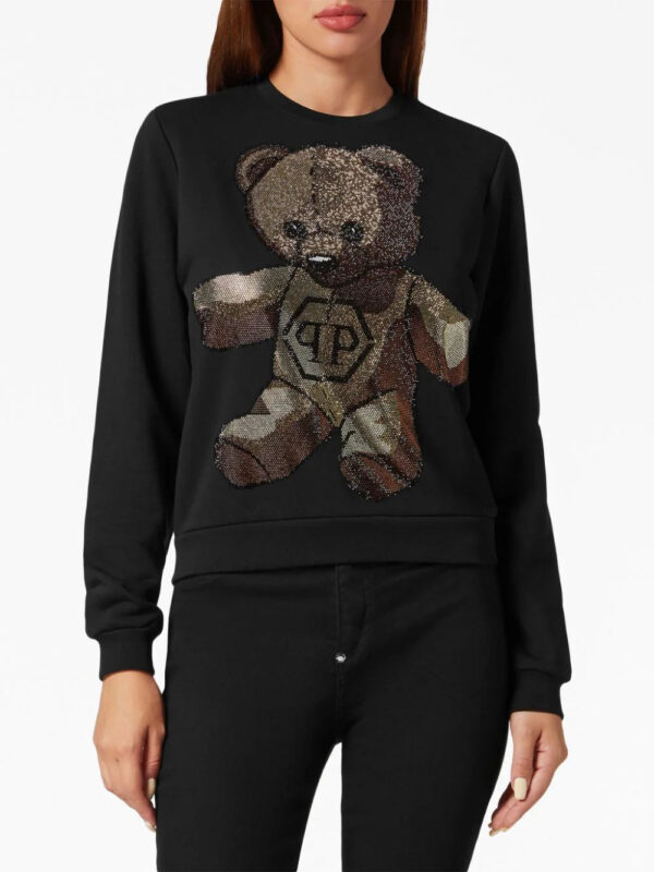Philipp Plein  Teddy Bear crystal-embellished sweatshirt - Image 3