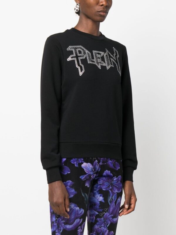Philipp Plein  LS Crystal logo-appliqué T-shirt - Image 3