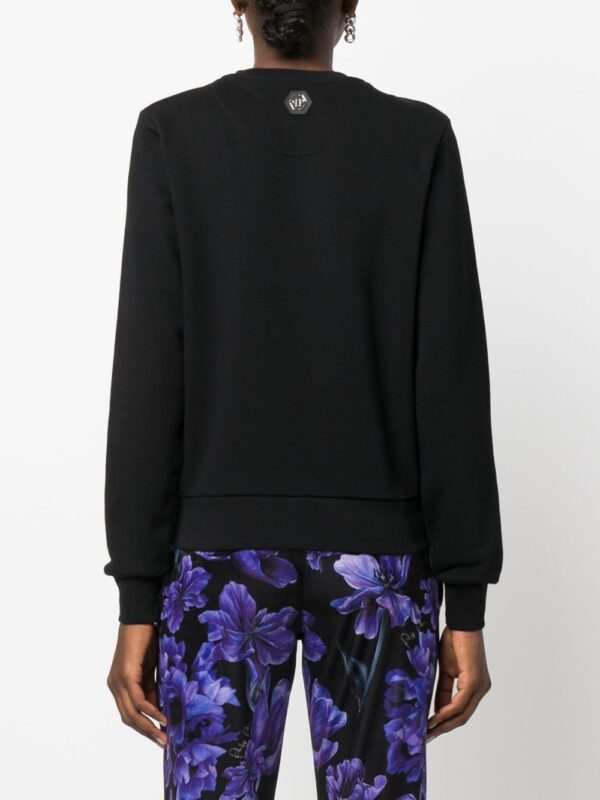 Philipp Plein  LS Crystal logo-appliqué T-shirt - Image 4