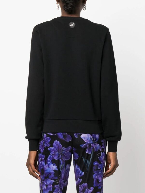 Philipp Plein  LS Crystal logo-appliqué T-shirt - Image 4