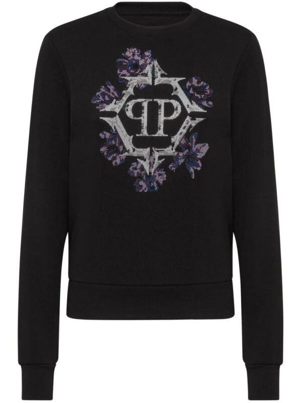 Philipp Plein  Flowers crew-neck cotton sweatshirt