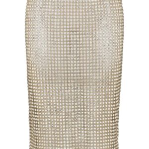 Dolce & Gabbana  rhinestone mesh midi skirt