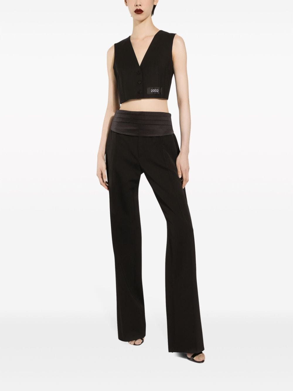 Dolce & Gabbana number-patch tailored cropped vest - Image 3