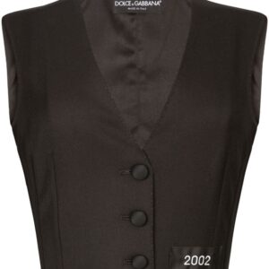 Dolce & Gabbana number-patch tailored cropped vest