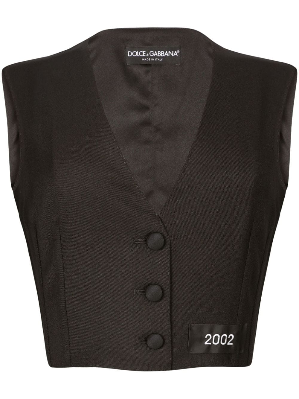 Dolce & Gabbana number-patch tailored cropped vest