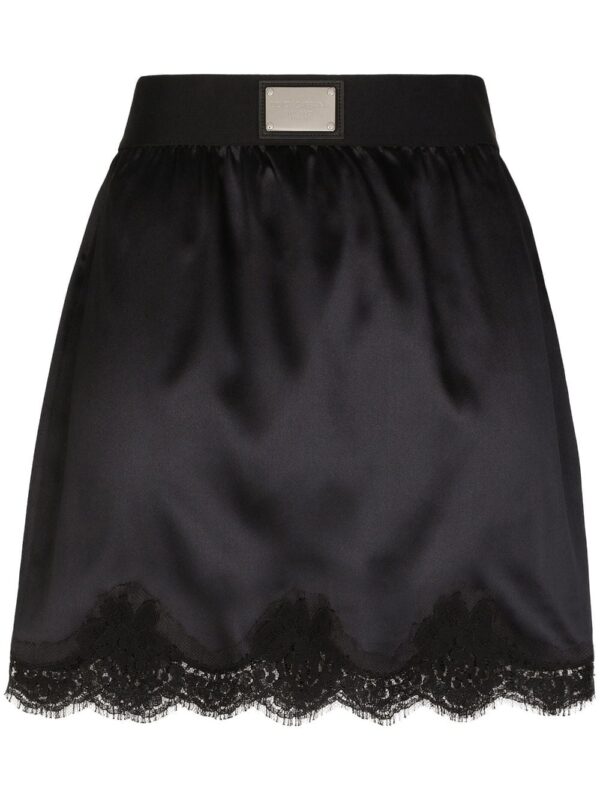 Dolce & Gabbana  lace-trim satin miniskirt