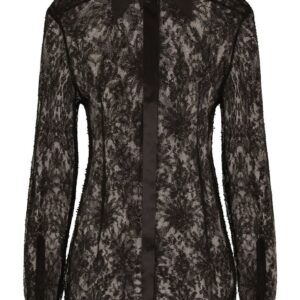 Dolce & Gabbana semi-sheer floral-lace shirt