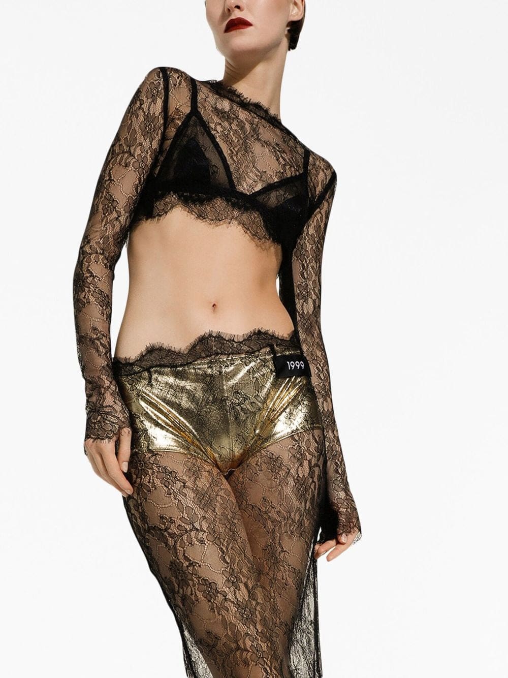 Dolce & Gabbana sheer lace cropped top - Image 5